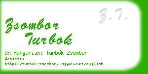 zsombor turbok business card
